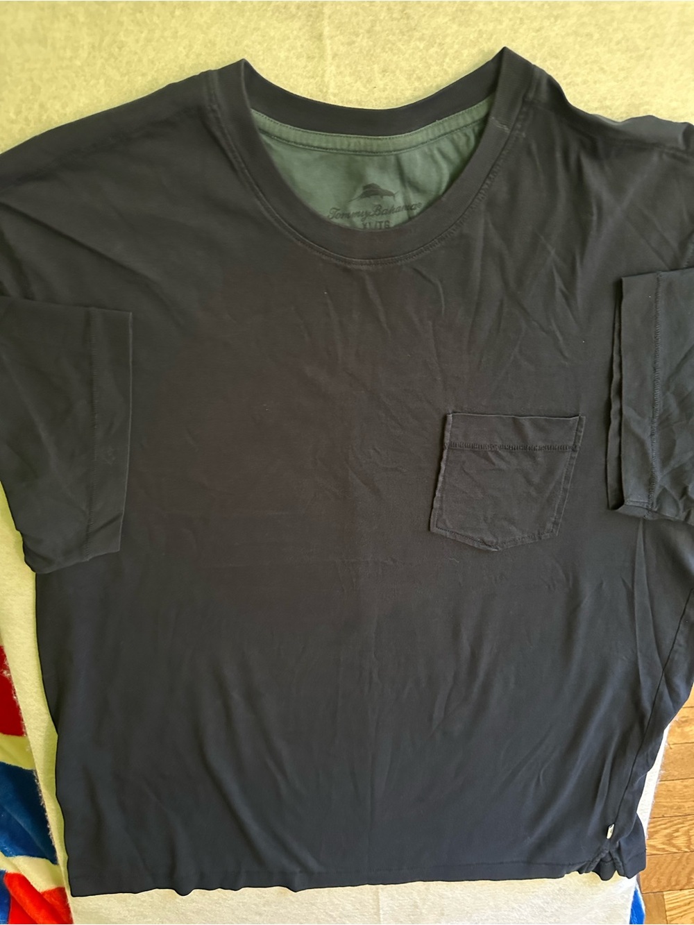 Tommy Bahama Bali Skyline Pocket T-Shirt Mens XL Blue Pima Cotton Marlin Logo